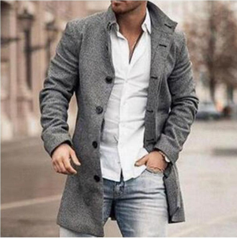 Manteau Long Homme Élégant | Style Urbain Chic – Coupe Ajustée