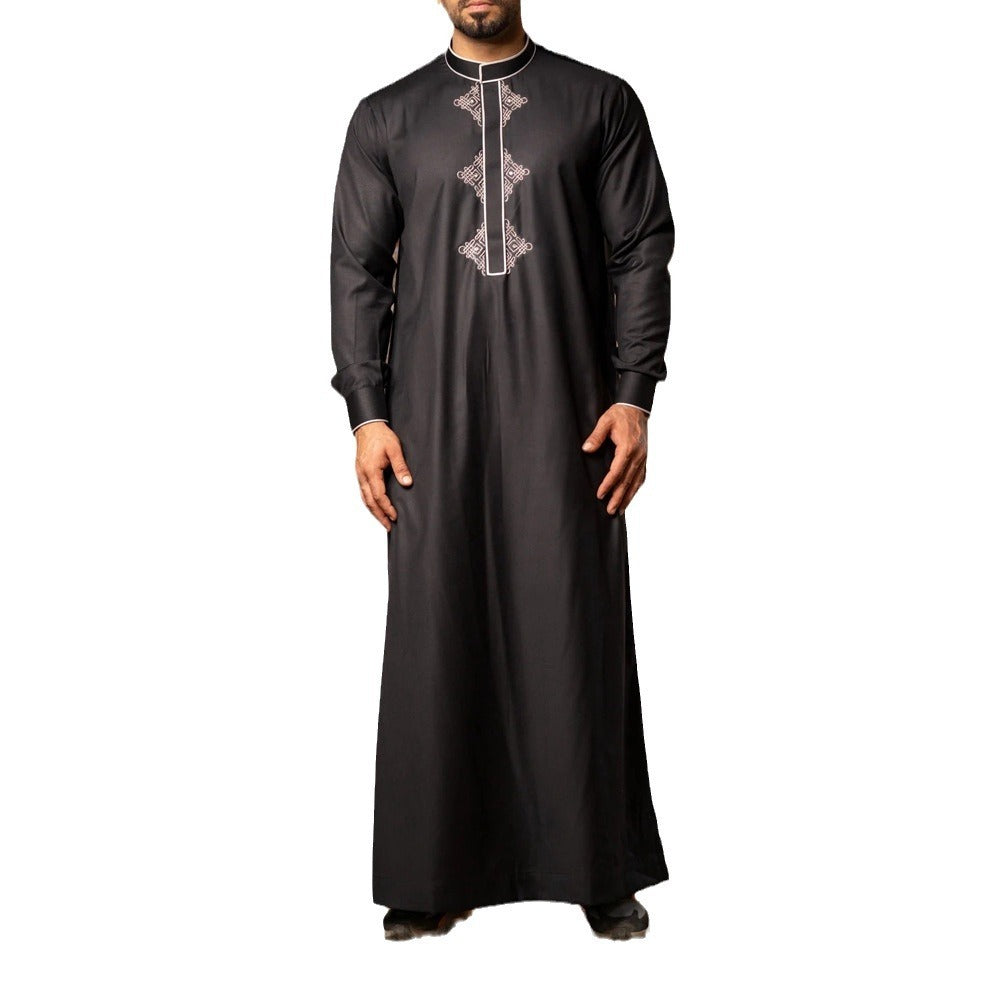 Robe Traditionnelle Noire pour Homme – Élégance et Raffinement Muslim
