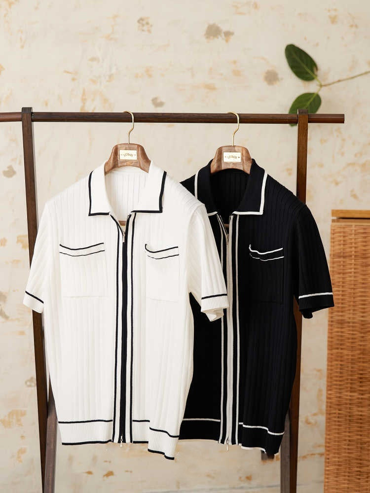 Polo Slim Sculptant – Look “Clean Boy” Viral sur TikTok | Col Contrasté Luxe