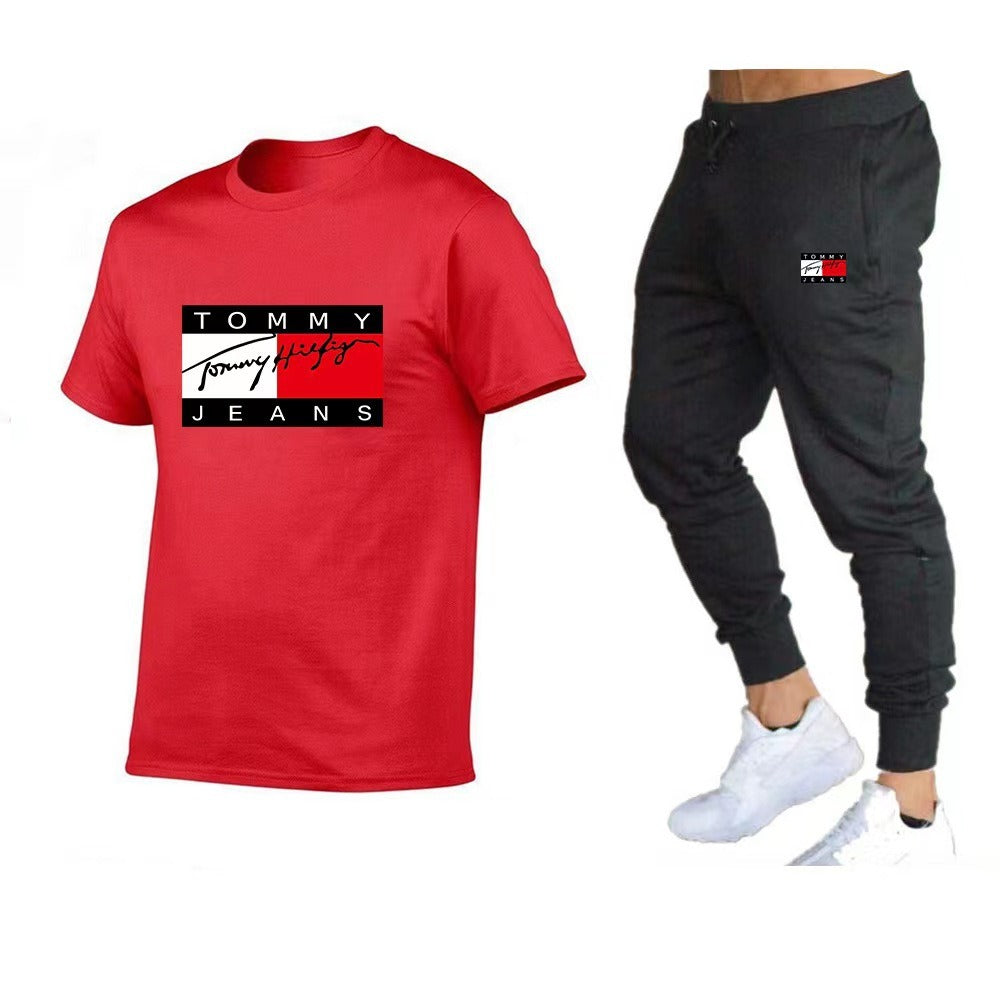 Ensemble décontracté homme – T-shirt + Jogging “Tommy Jeans Style