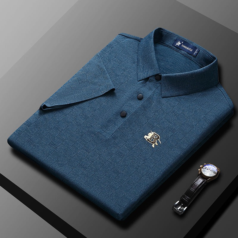 Business Polo Homme Chic à Motif Discret – Élégance Intemporelle