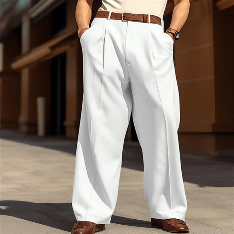 Pantalon Habillé Homme – Coupe Large Élégante – Style Rétro Chic