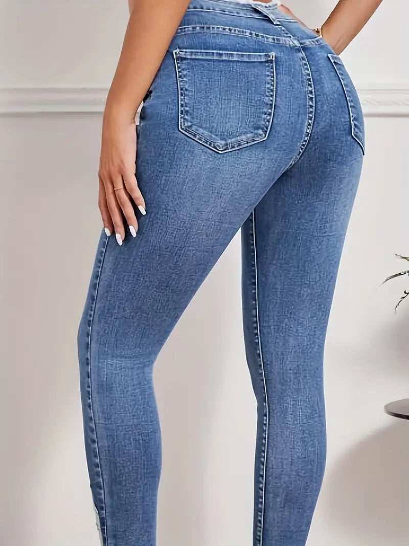 Jean Skinny Taille Haute Femme – Confort & Silhouette Parfaite