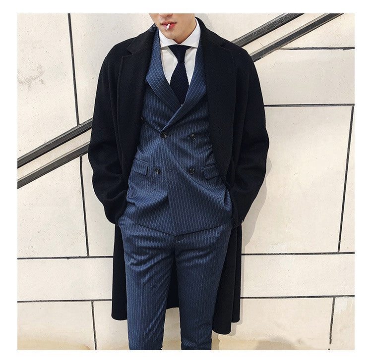 Business Costume homme croisé gris anthracite, coupe slim élégante 2 pièces