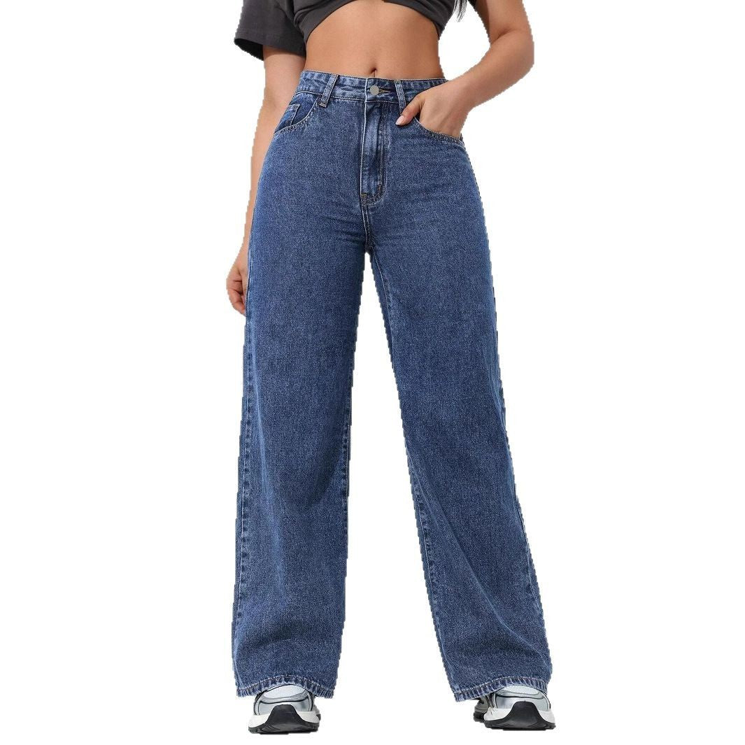 JEAN LARGE CLAIR TAILLE HAUTE – STYLE RÉTRO