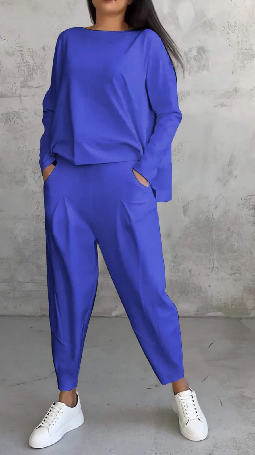 Ensemble “Urban Relax” – Col rond & pantalon fuselé