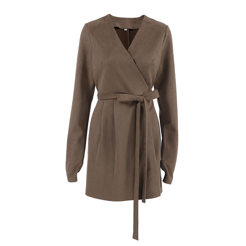 ROBE COURTE CACHE-CŒUR CEINTURÉE – STYLE CITY CHIC