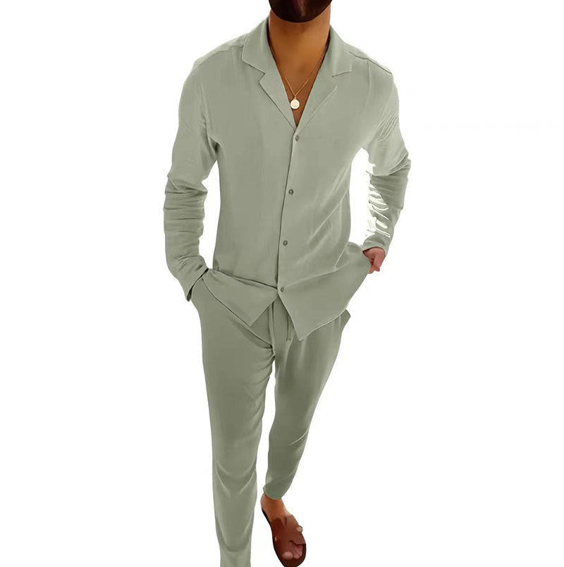 Ensemble Homme "Sable & Style" – Chemise + Short texture chic