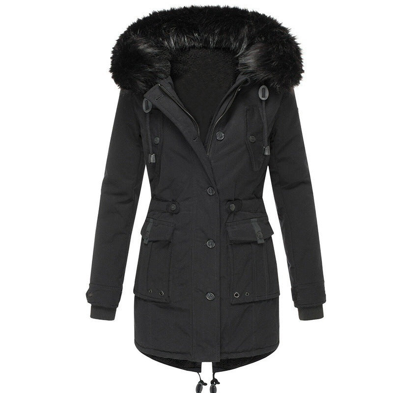 Manteau Femme Hiver Chaud – Parka Longue avec Capuche Fourrure & Doublure Polaire