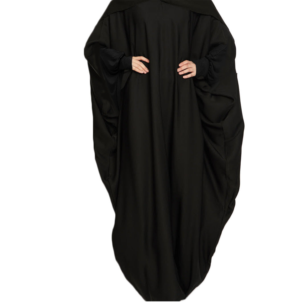 Abaya Papillon Satinée – Magenta Royal | Look Luxe & Fluide