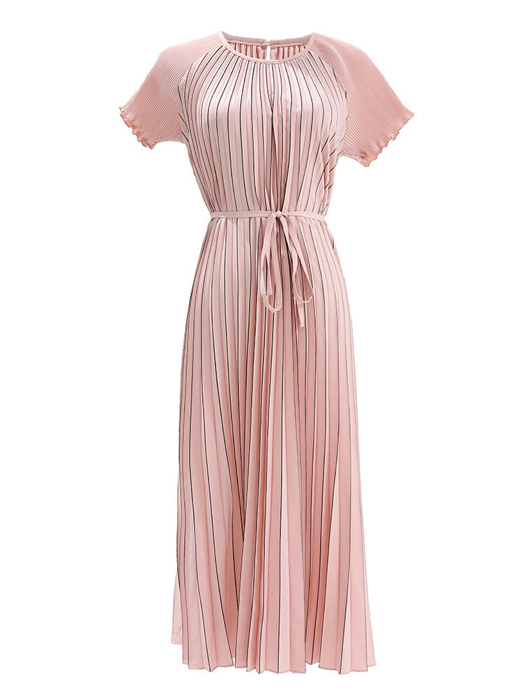 Robe plissée “Camel Élégance” – Style chic & fluide