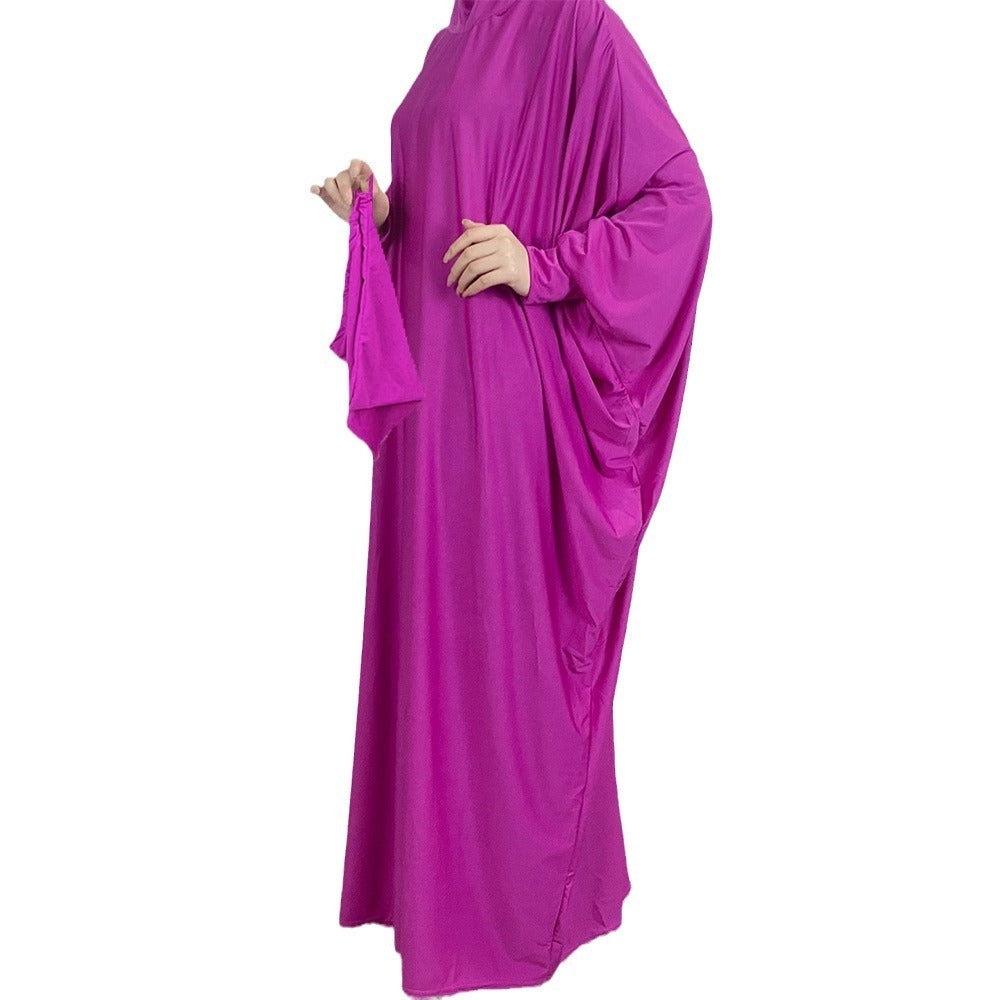 Abaya Papillon Satinée – Magenta Royal | Look Luxe & Fluide