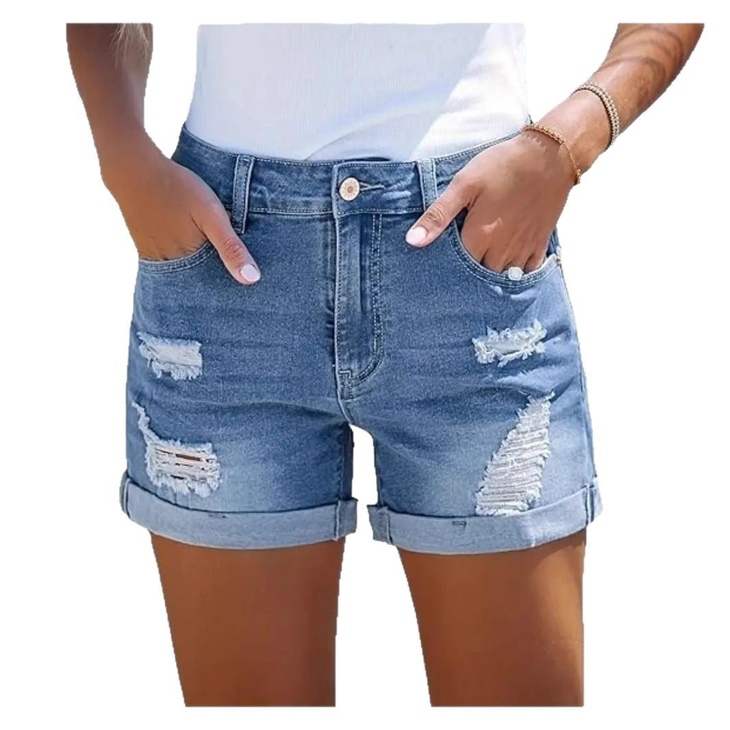 Short en Jean Sculptant Femme – Taille Haute & Coupe Push-Up | Style Été 2025