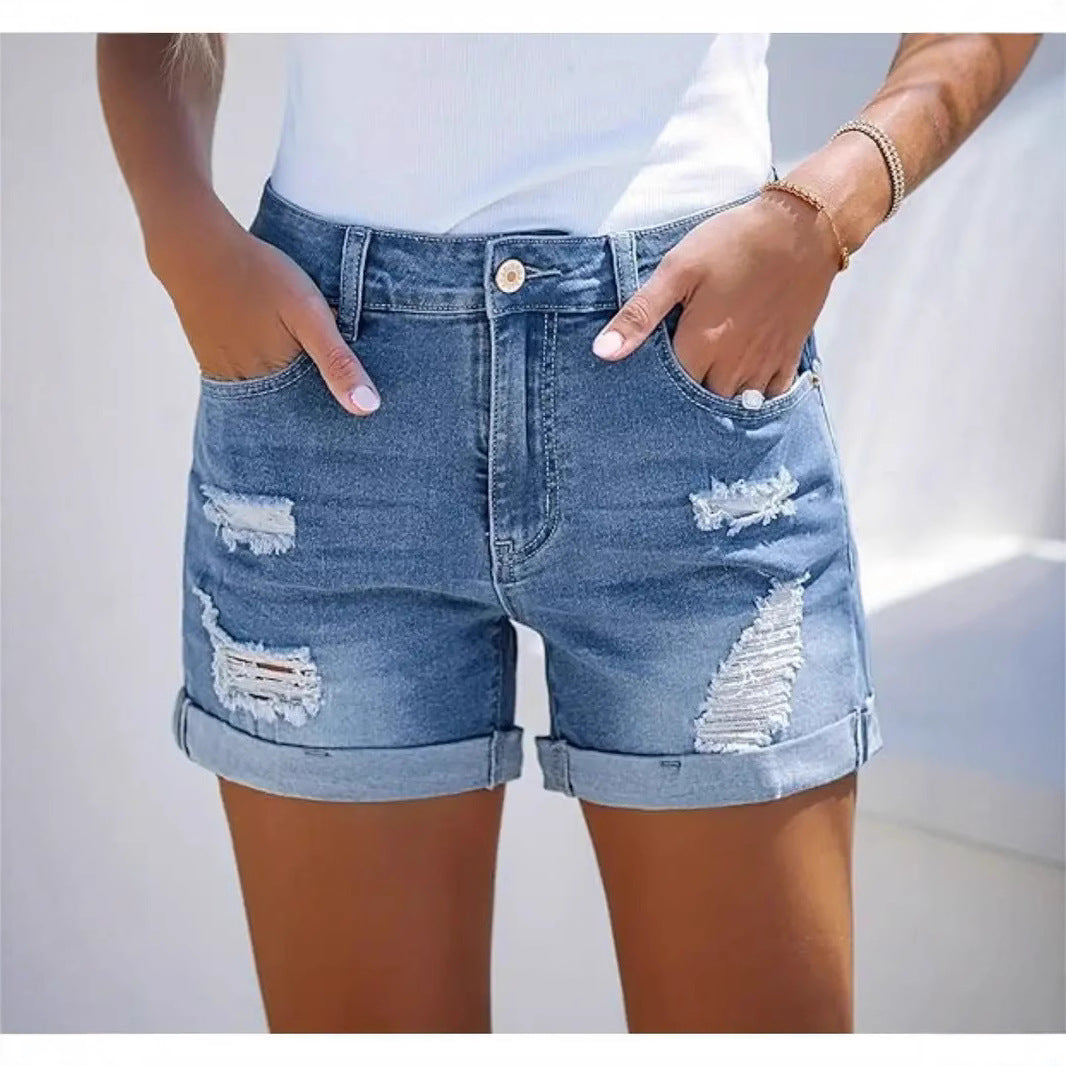 Short en Jean Sculptant Femme – Taille Haute & Coupe Push-Up | Style Été 2025