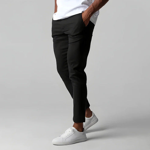 Pantalon chino slim homme, coupe ajustée stretch, look clean 2025