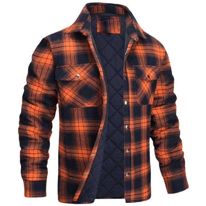 Chemise-Veste Épaisse à Carreaux pour Homme – Style Streetwear Hiver