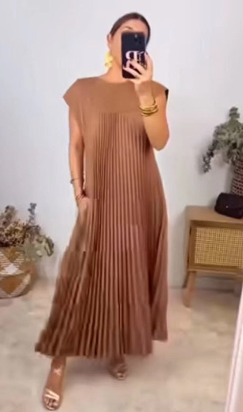 Robe Longue Plissée Élégante – Style Chic & Confort Absolu