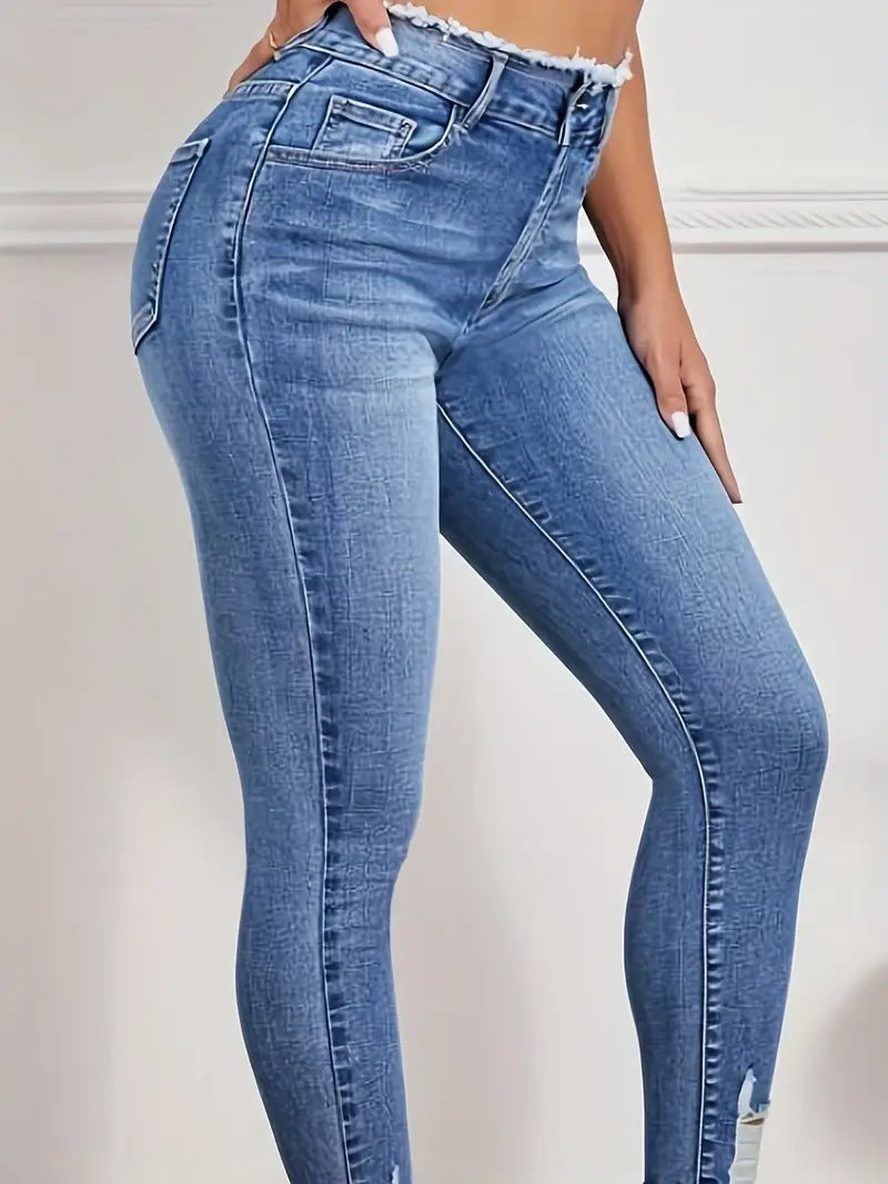 Jean Skinny Taille Haute Femme – Confort & Silhouette Parfaite