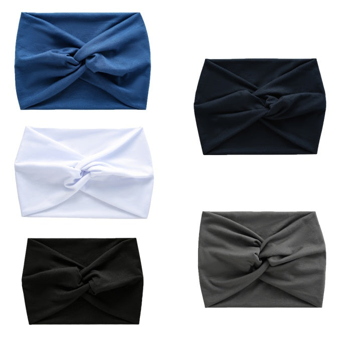 Lot de 5 Bandeaux Élastiques pour Cheveux – Look Sporty & Chic, Yoga, Fitness, Casual
