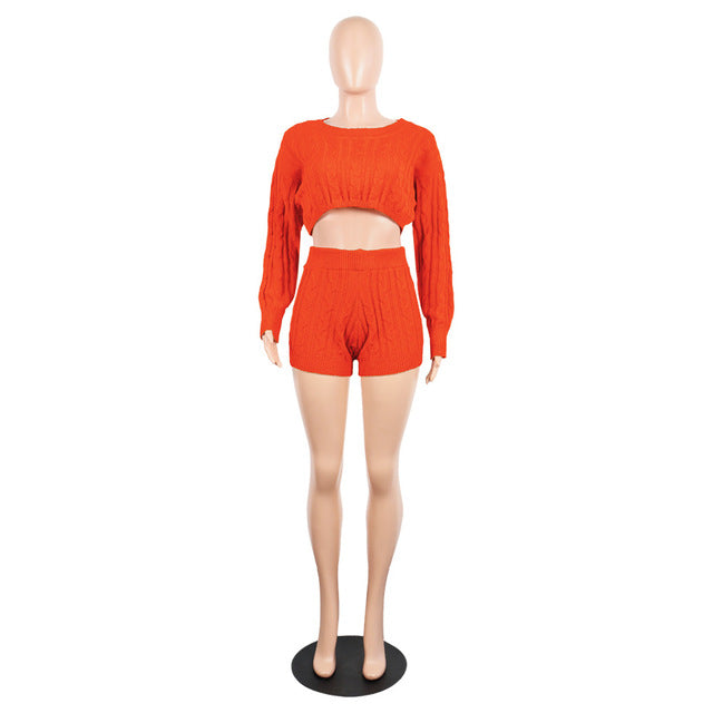 Ensemble 2 pièces en maille torsadée – Style cocoon & sexy