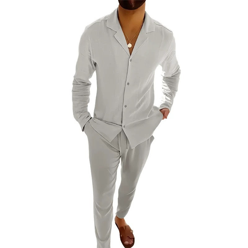 Ensemble Homme "Sable & Style" – Chemise + Short texture chic