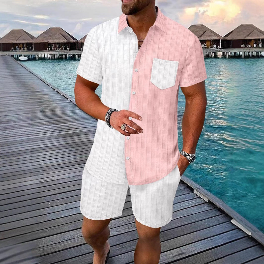Ensemble Homme Été 2 Pièces – Chemise Boutonnée & Short | Look Bord de Mer 2025