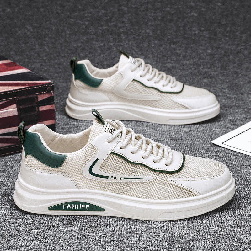 Sneakers femme blanches à empiècements mesh – Style respirant & tendance