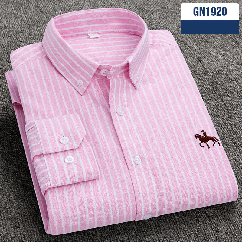 Chemise “Style Polo Club” – Rayures Élégantes Multicolores