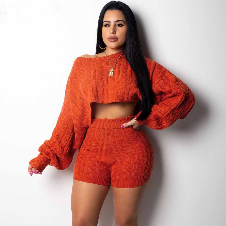 Ensemble 2 pièces en maille torsadée – Style cocoon & sexy