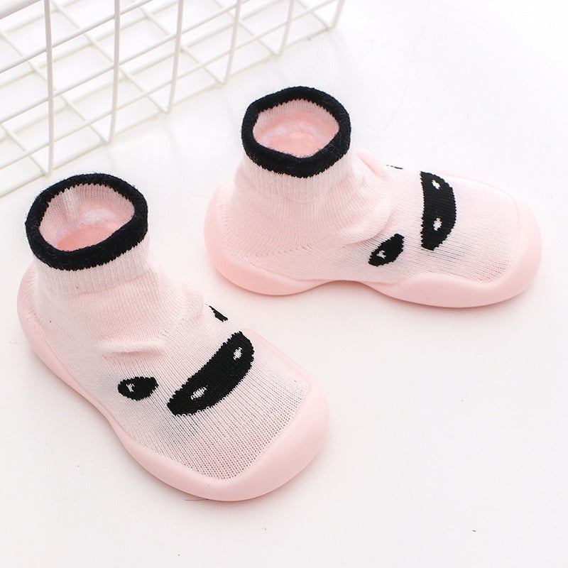 Chaussons‑chaussettes bébé antidérapants – Maille douce & semelle souple pour premiers pas