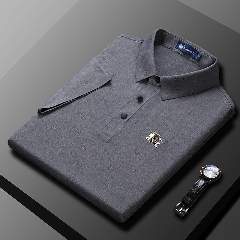 Business Polo Homme Chic à Motif Discret – Élégance Intemporelle