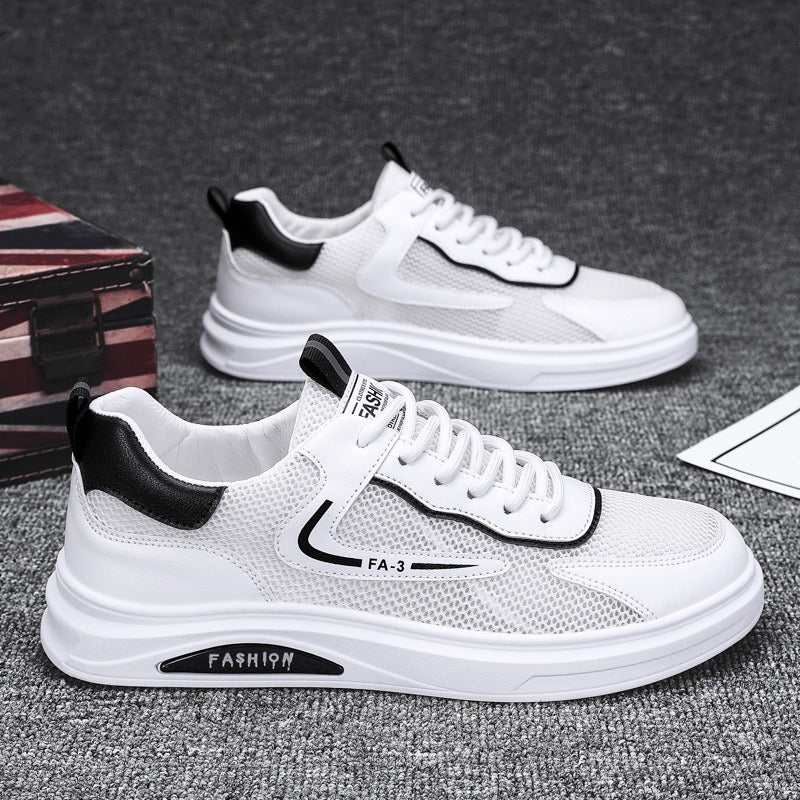 Sneakers femme blanches à empiècements mesh – Style respirant & tendance