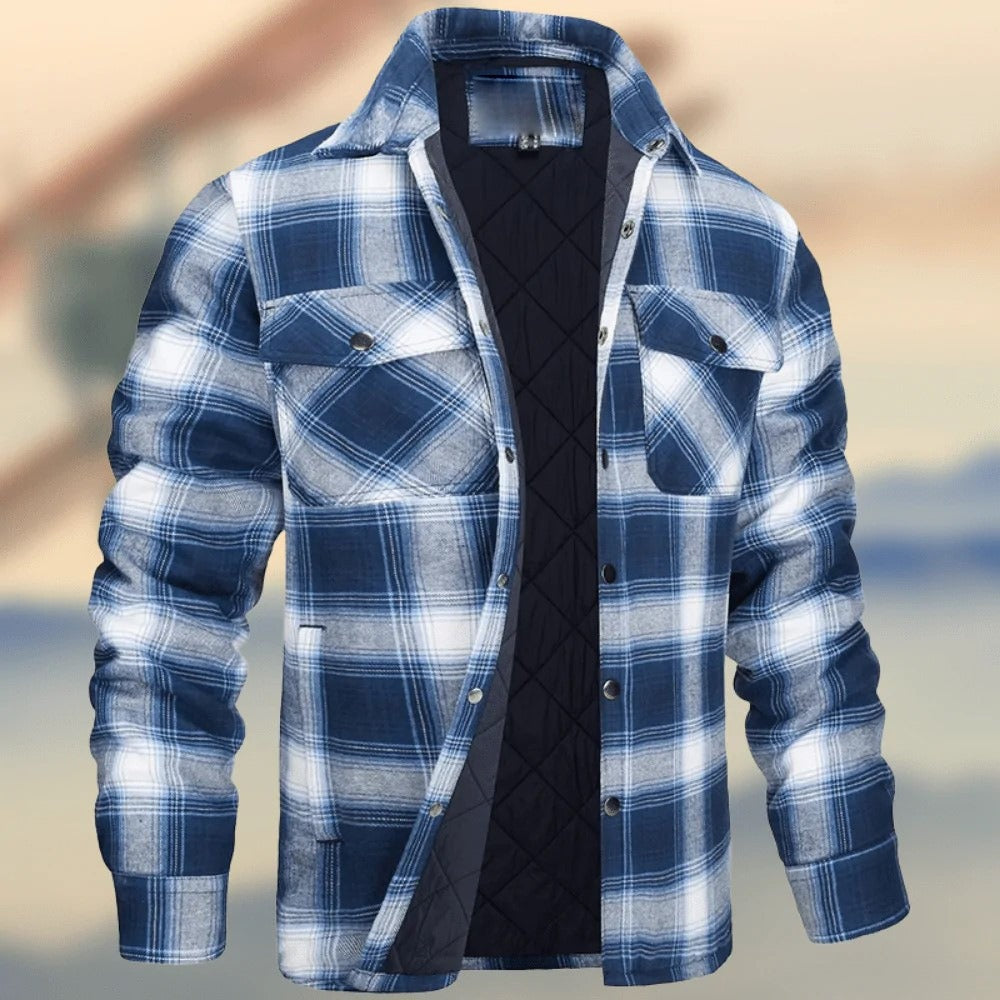 Chemise-Veste Épaisse à Carreaux pour Homme – Style Streetwear Hiver