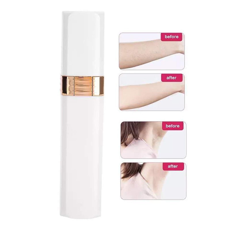 Épilateur visage femme – Mini rasoir électrique sans douleur avec lumière LED intégrée