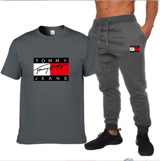 Ensemble décontracté homme – T-shirt + Jogging “Tommy Jeans Style