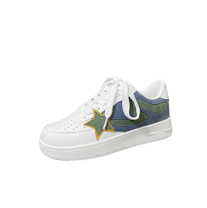New Air Force Couples Small Baskets Femme Streetwear Étoile Vert Olive – Sneakers Tendance Look Urbain 2025