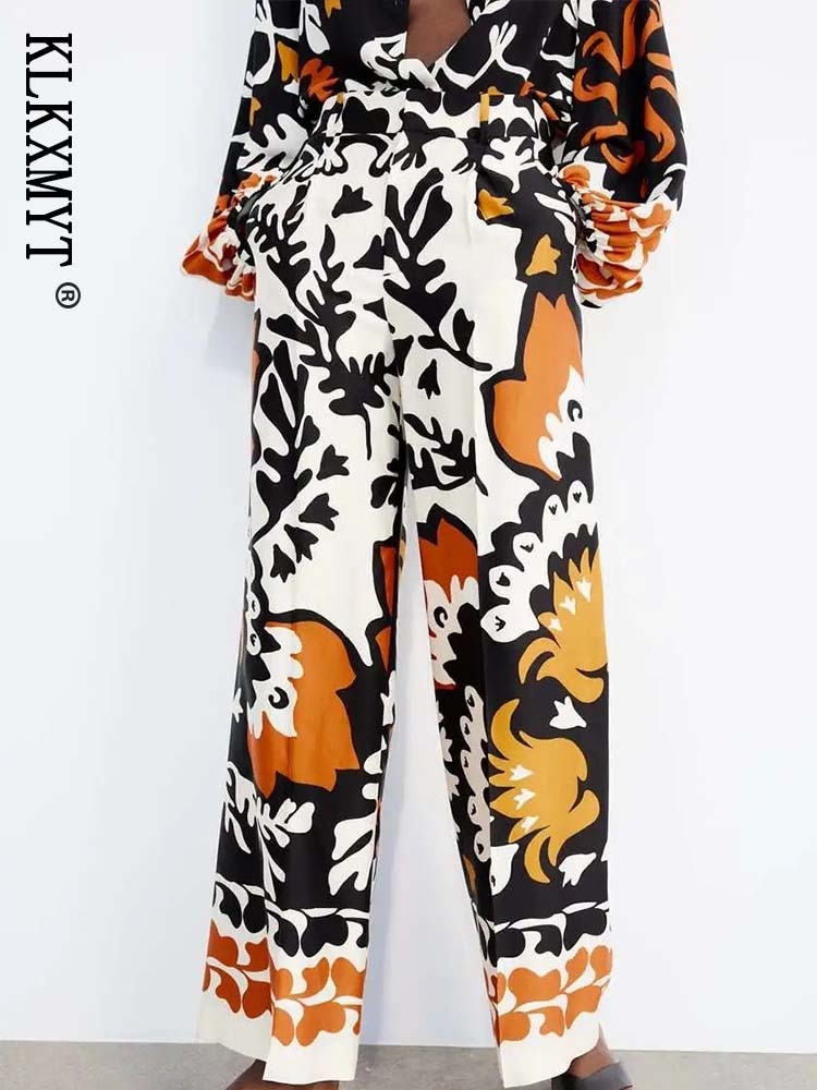 Ensemble Femme 2 Pièces Imprimé Chic – Chemise Fluide + Pantalon Large Style Artwear