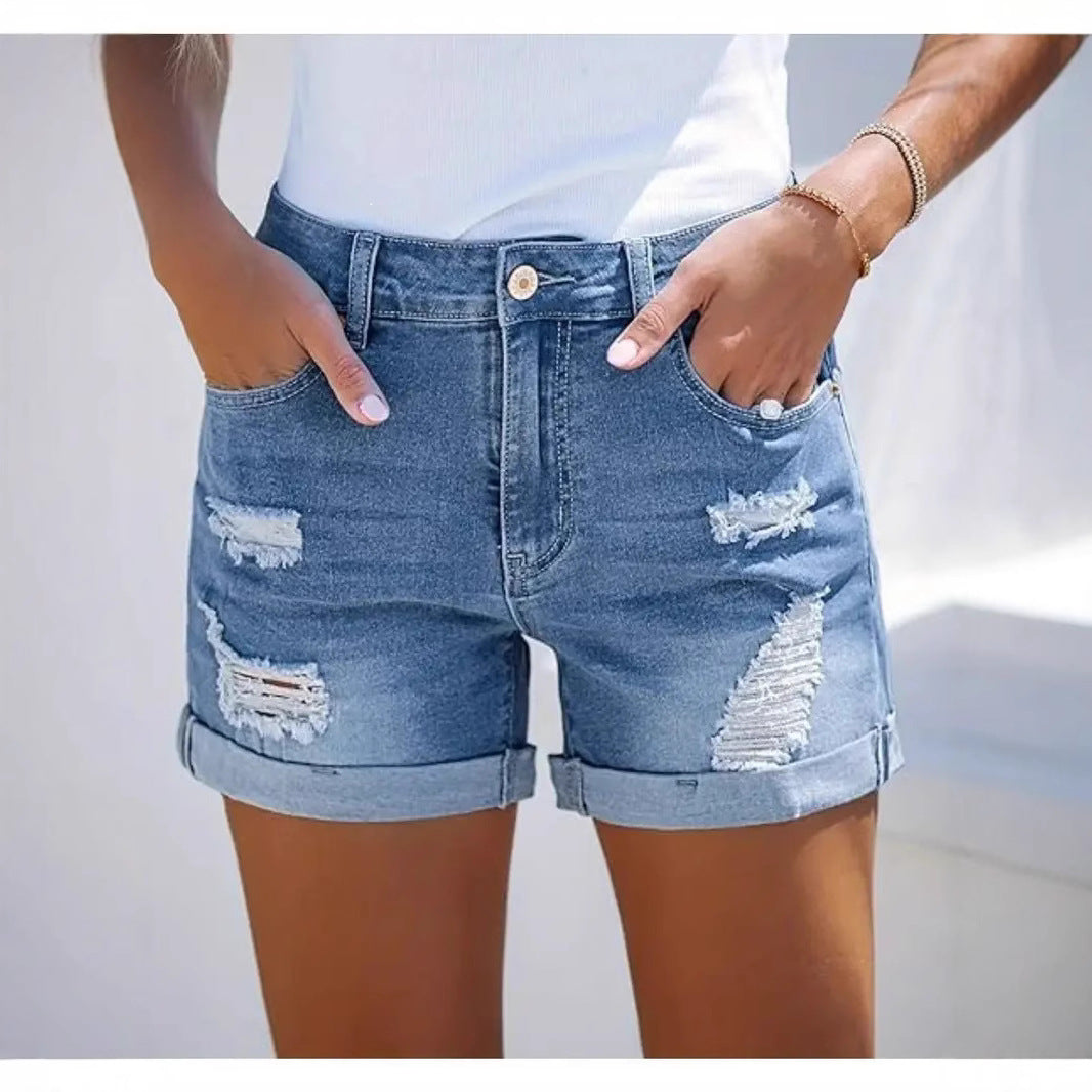 Short en Jean Sculptant Femme – Taille Haute & Coupe Push-Up | Style Été 2025