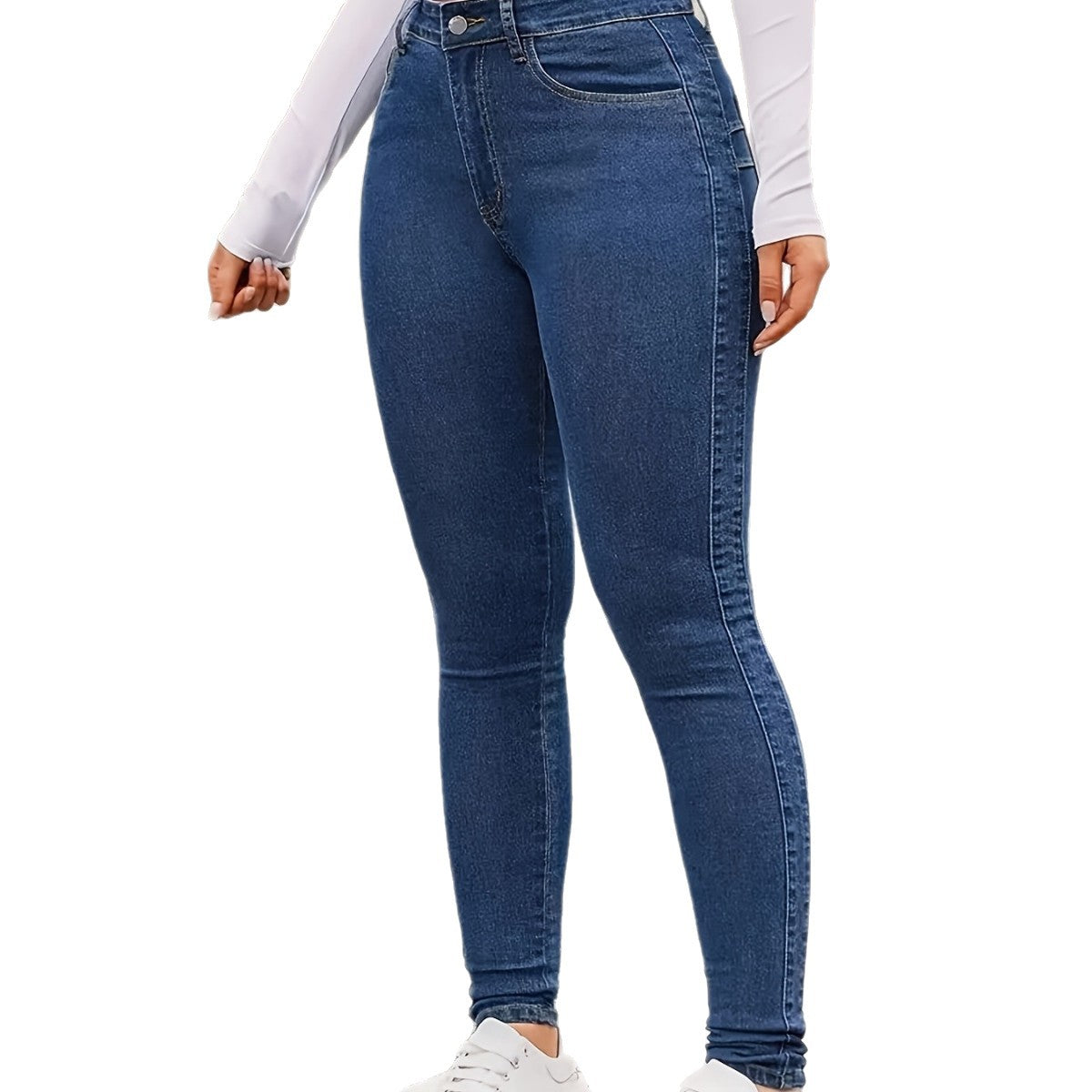 Jean Skinny Sculptant Femme – Taille Haute Effet Push-Up