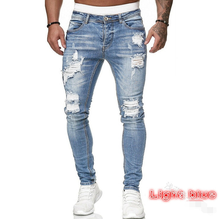 Jeans Déchirés Bleu Clair – Style Skinny, Confort Optimal | TendanceXpress