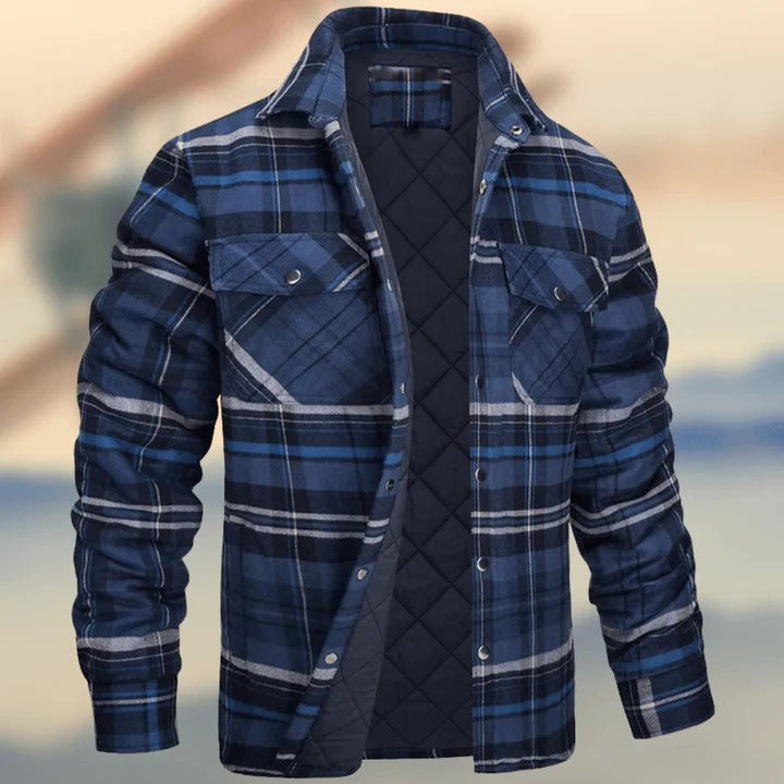Chemise-Veste Épaisse à Carreaux pour Homme – Style Streetwear Hiver