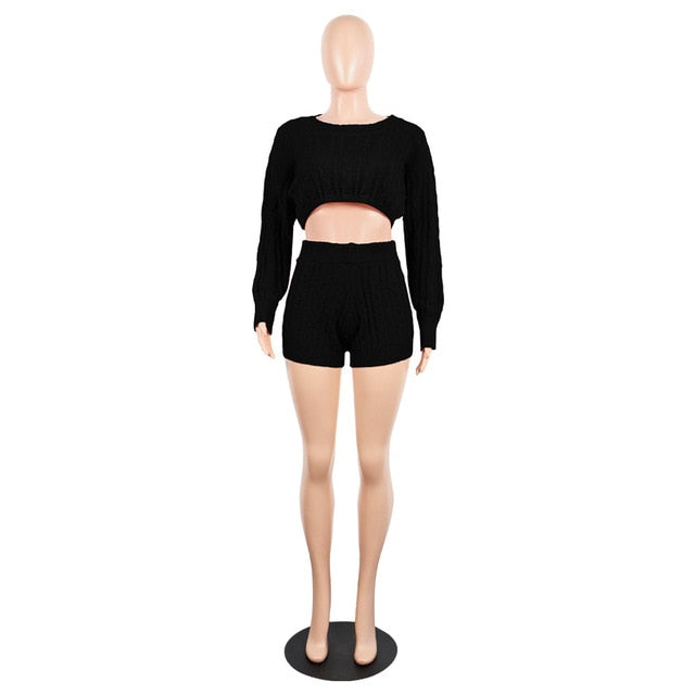 Ensemble 2 pièces en maille torsadée – Style cocoon & sexy