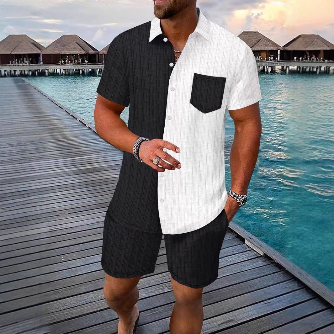 Ensemble Homme Été 2 Pièces – Chemise Boutonnée & Short | Look Bord de Mer 2025