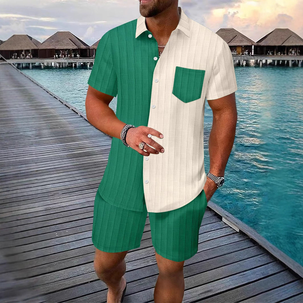 Ensemble Homme Été 2 Pièces – Chemise Boutonnée & Short | Look Bord de Mer 2025
