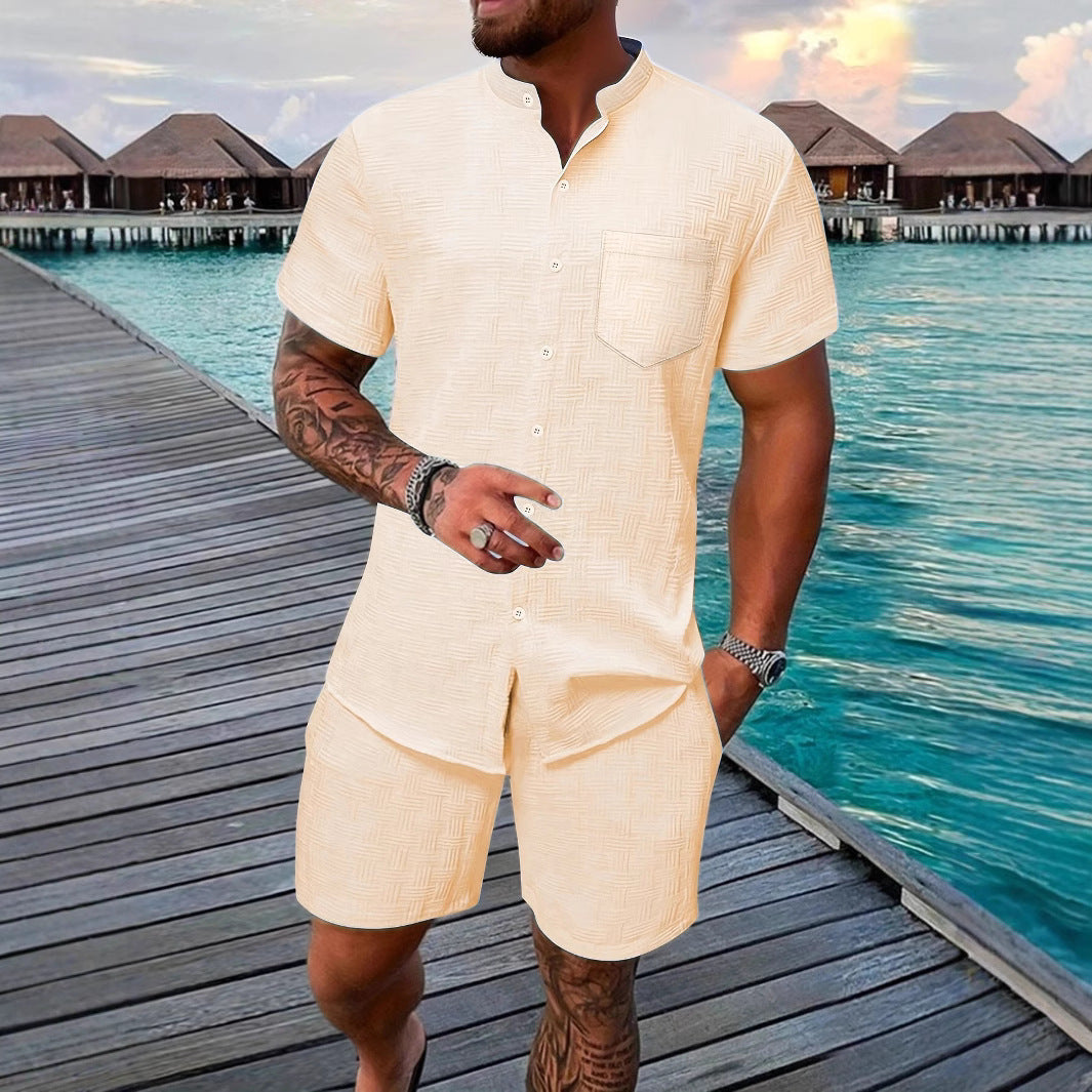 Ensemble Homme Été 2 Pièces – Chemise Boutonnée & Short | Look Bord de Mer 2025