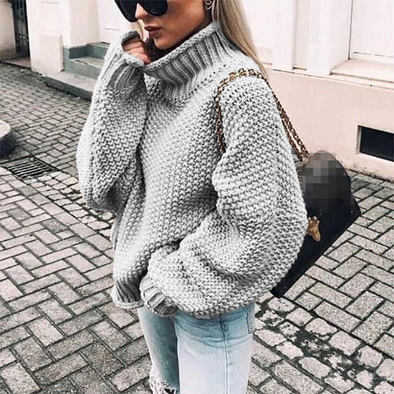 Pull Tricot à Col Montant – Disponible en Plusieurs Couleurs