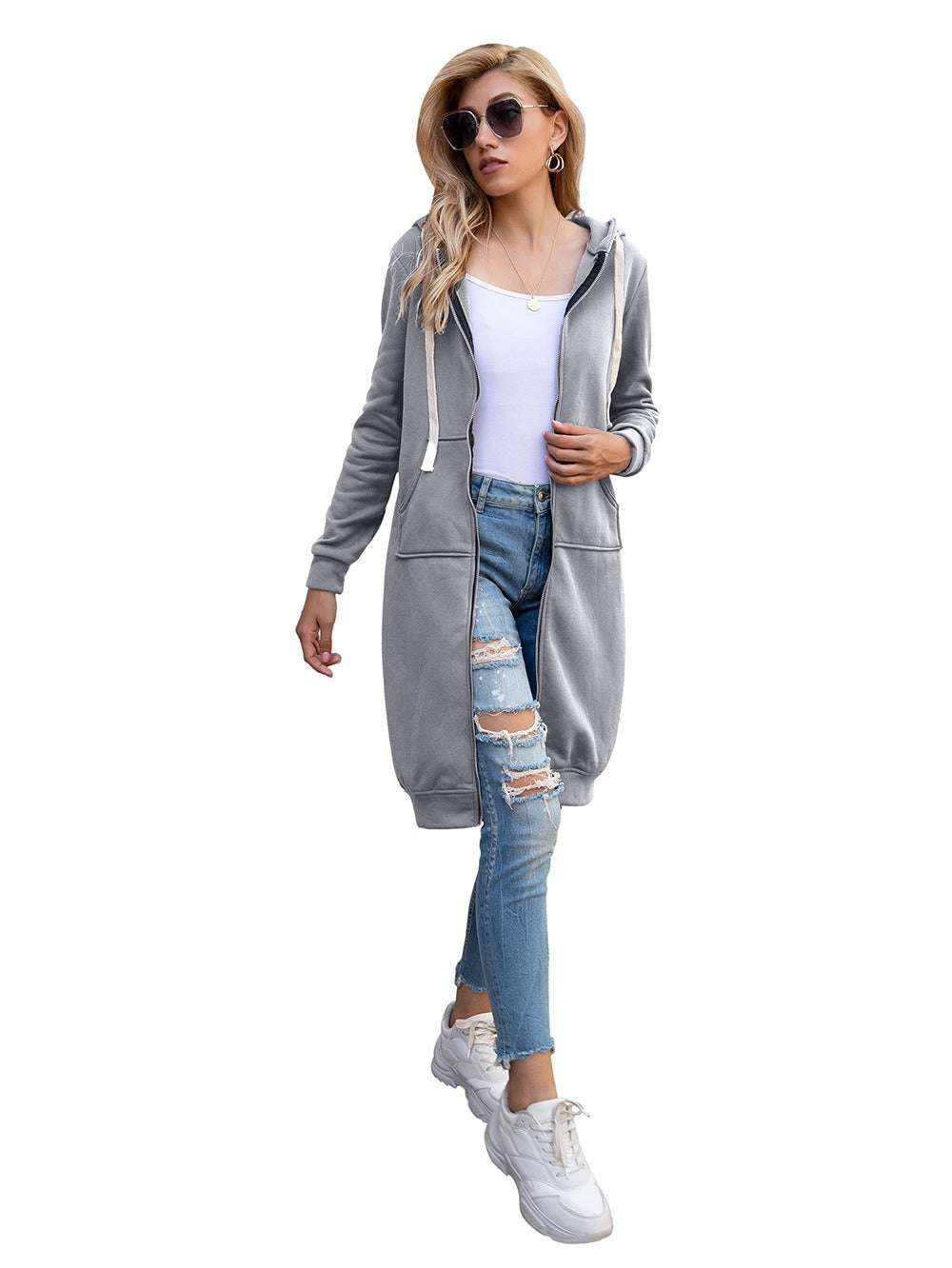 Veste Longue à Capuche Femme – Streetwear Chic & Confort