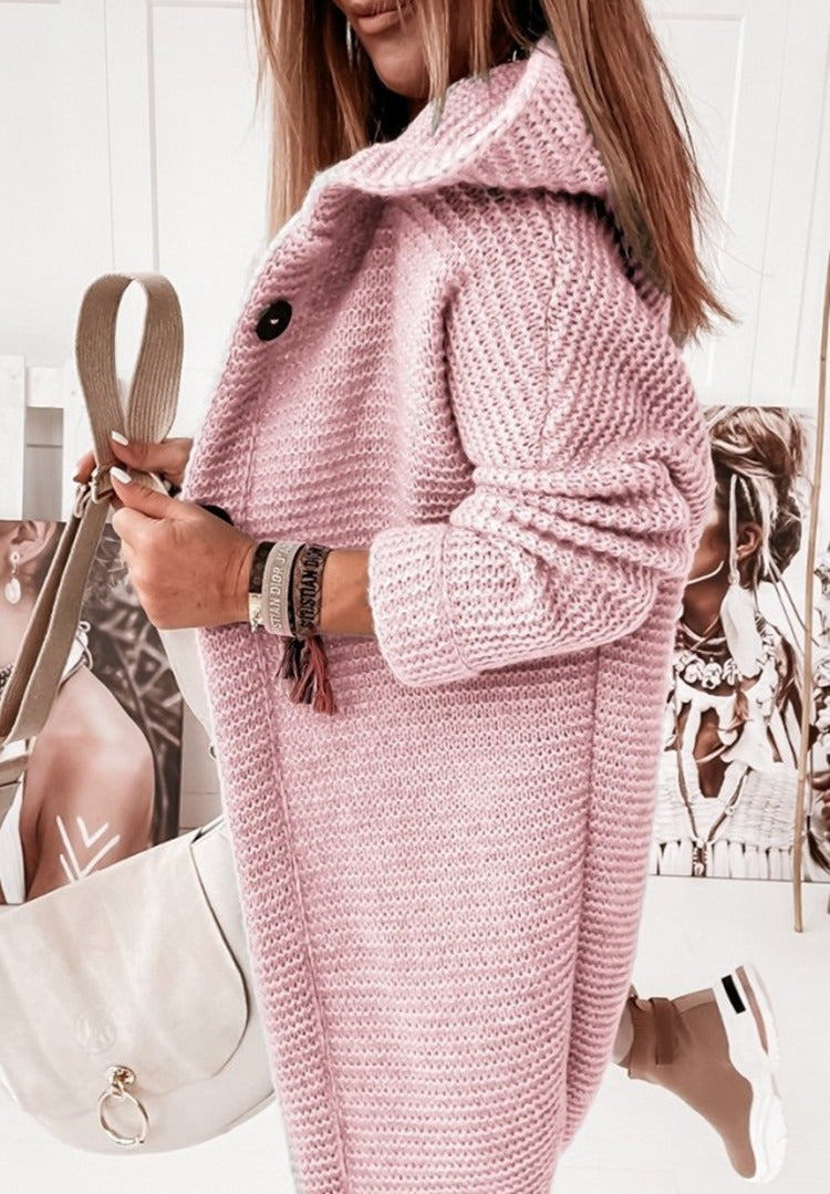 Cardigan Long Femme à Capuche – Style Cocooning Tricoté | Look Élégant & Confort