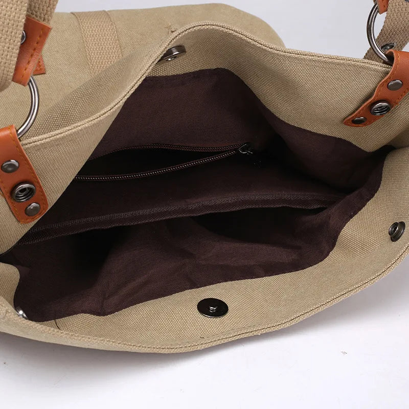 Sac à Dos Femme Multifonction en Toile – Grande Capacité Études & Voyages