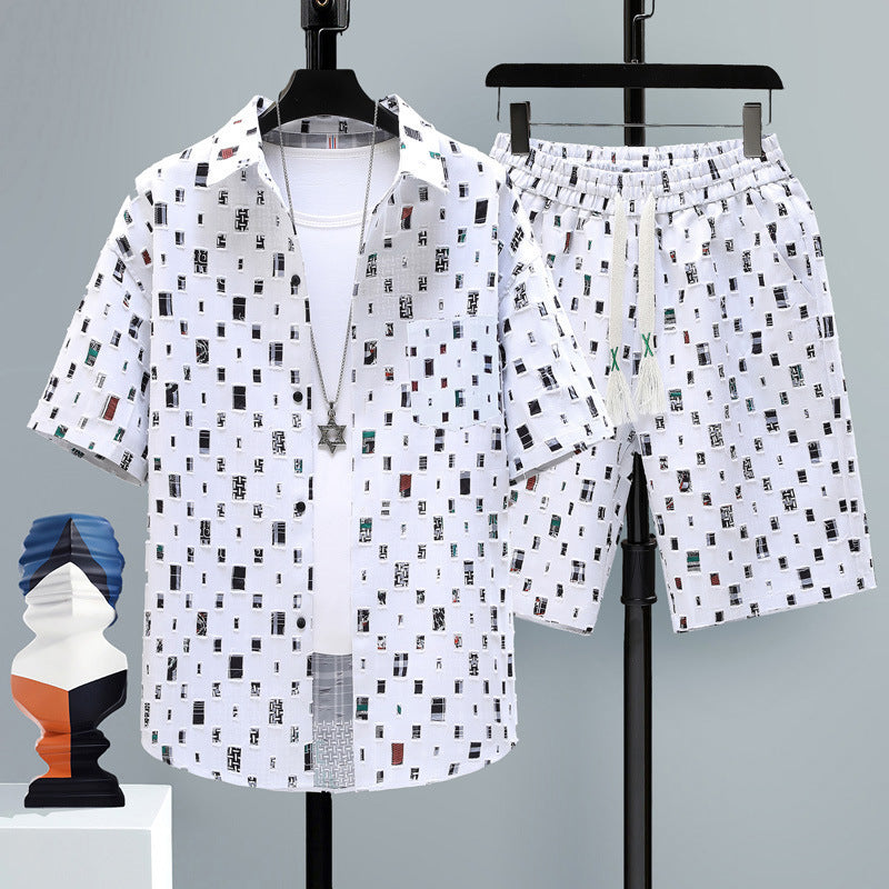 Ensemble 2 Pièces Été Homme – Chemise Loose & Short Élastique | Style Détente Plage Tendance